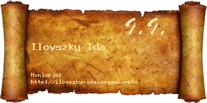 Ilovszky Ida névjegykártya